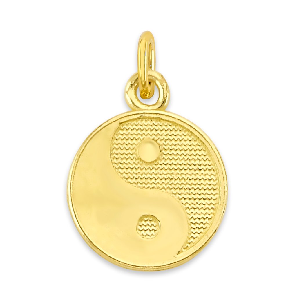Solid 10k Gold Yin Yang Charm With Clasp
